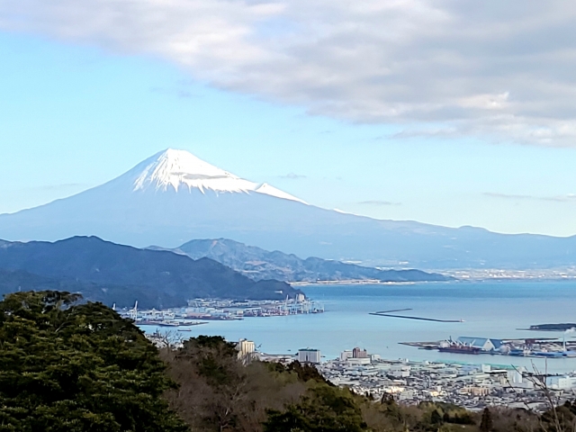 清水港と富士山